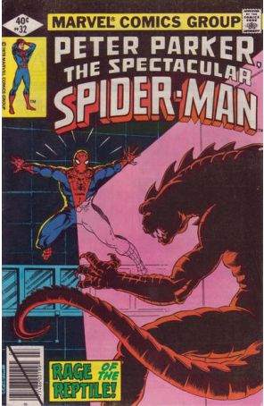 The Spectacular Spider-Man 32 published by Marvel with cover art by Bob Layton