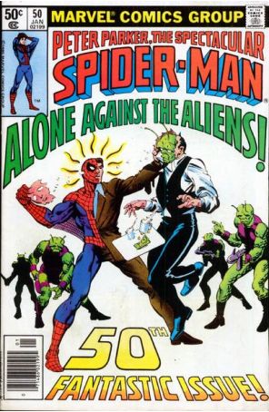 The Spectacular Spider-Man 50 (Newsstand) published by Marvel with cover art by Frank Miller