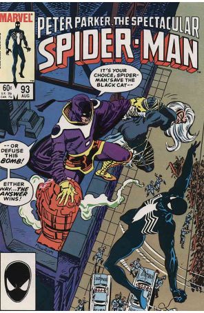 The Spectacular Spider-Man 93 published by Marvel with cover art by Al Milgrom