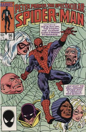 The Spectacular Spider-Man 96 published by Marvel with cover art by Al Milgrom