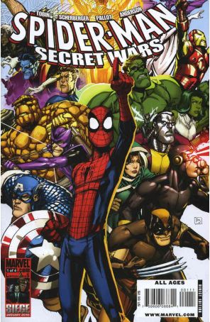 Spider-Man And The Secret Wars 1 published by Marvel with cover art by Patrick Scherberger