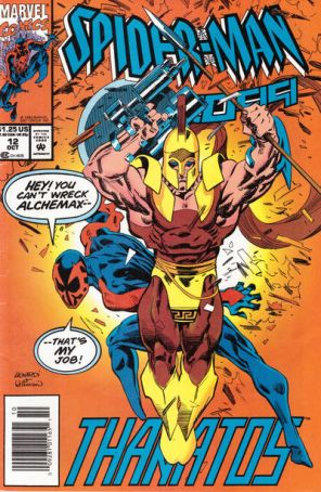 Spider-Man 2099 12 (Newsstand) published by Marvel with cover art by Rick Leonardi