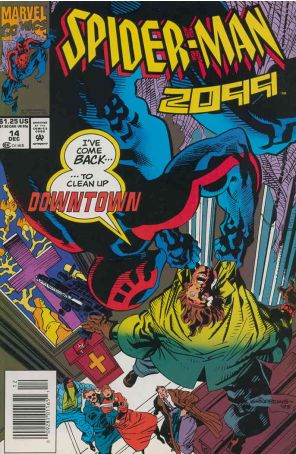 Spider-Man 2099 14 (Newsstand) published by Marvel with cover art by Tom Grindberg
