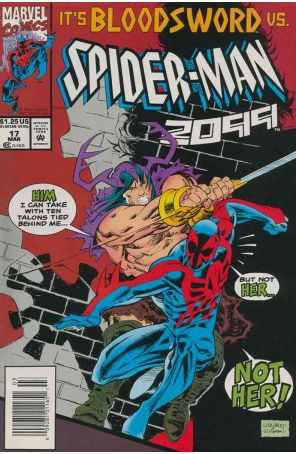 Spider-Man 2099 17 (Newsstand) published by Marvel with cover art by Rick Leonardi