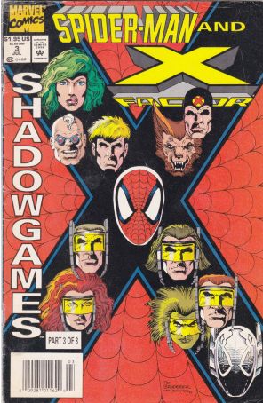 Spider-Man and X-Factor: Shadowgames 3 (Newsstand) published by Marvel with cover art by Pat Broderick