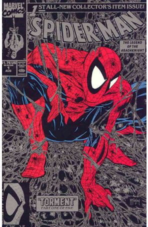 Spider-Man 1 Silver Variant published by Marvel with cover art by Todd McFarlane