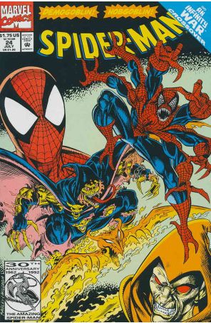 Spider-Man 24 published by Marvel with cover art by Mark Bagley