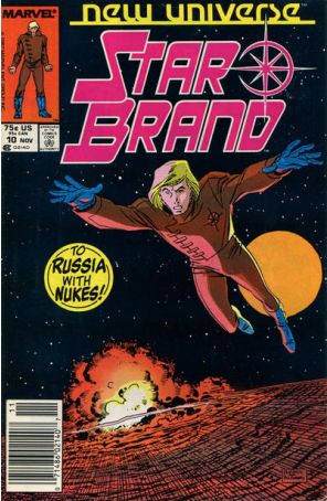 The Star Brand 10 (Newsstand) published by Marvel with cover art by Bret Blevins
