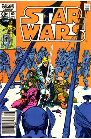 Star Wars 60 (Newsstand) published by Marvel with cover art by Walt Simonson