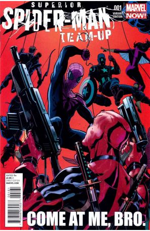 Superior Spider-Man Team-Up 1A published by Marvel with cover art by Paolo Rivera