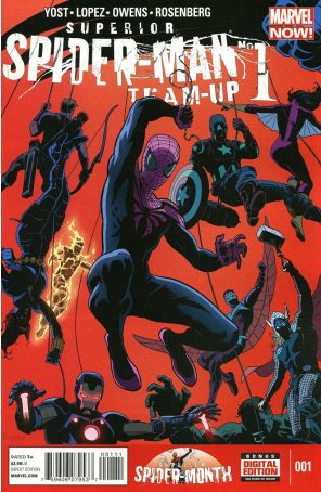 Superior Spider-Man Team-Up 1 published by Marvel with cover art by Paolo Rivera