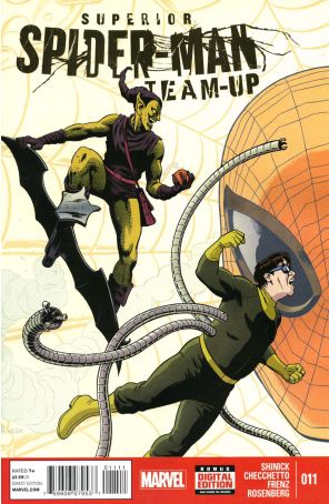 Superior Spider-Man Team-Up 11 published by Marvel with cover art by Paolo Rivera