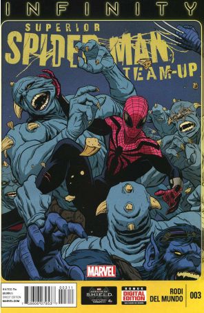 Superior Spider-Man Team-Up 3 published by Marvel with cover art by Paolo Rivera