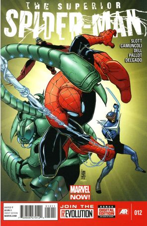 Superior Spider-Man 12 published by Marvel with cover art by Giuseppe Camuncoli