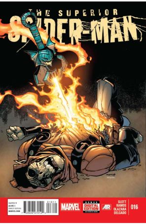 Superior Spider-Man 16 published by Marvel with cover art by Humberto Ramos