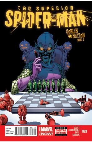 Superior Spider-Man 28 published by Marvel with cover art by Giuseppe Camuncoli