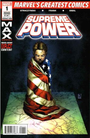 Supreme Power 1 (2nd) published by Marvel with cover art by Gary Frank