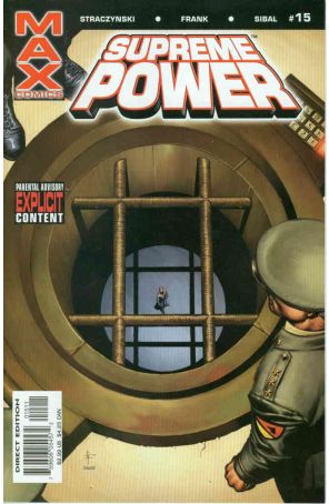 Supreme Power 15 published by Marvel with cover art by Gary Frank