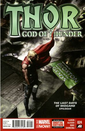 Thor: God of Thunder 24 published by Marvel with cover art by Agustin Alessio