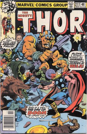 Thor 277 published by Marvel with cover art by John Buscema