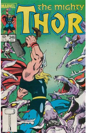 Thor 346 published by Marvel with cover art by Walt Simonson