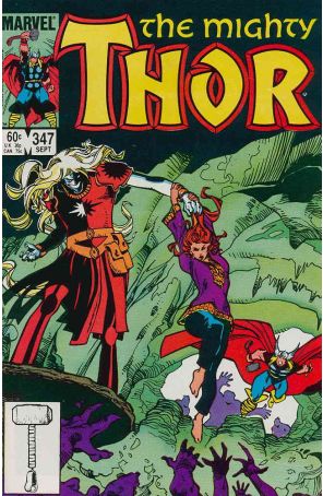 Thor 347 published by Marvel with cover art by Walt Simonson