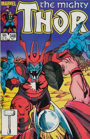 Thor 348 published by Marvel with cover art by Walt Simonson