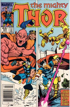 Thor 357 (Newsstand) published by Marvel with cover art by Walt Simonson