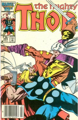Thor 369 (Newsstand) published by Marvel with cover art by Walt Simonson