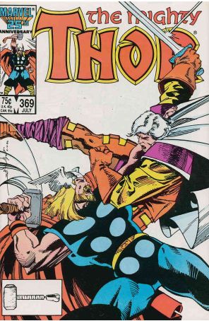 Thor 369 published by Marvel with cover art by Walt Simonson