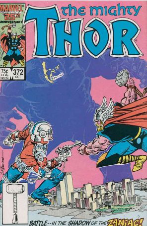 Thor 372 published by Marvel with cover art by Sal Buscema