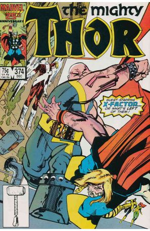 Thor 374 published by Marvel with cover art by Walt Simonson