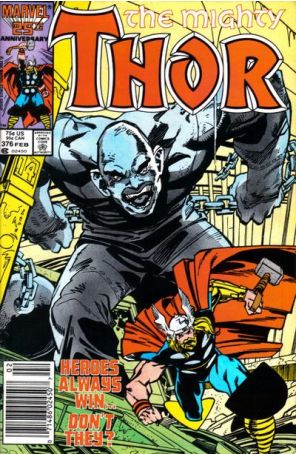 Thor 376 (Newsstand) published by Marvel with cover art by Walt Simonson