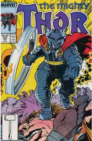 Thor 381 published by Marvel with cover art by Walt Simonson