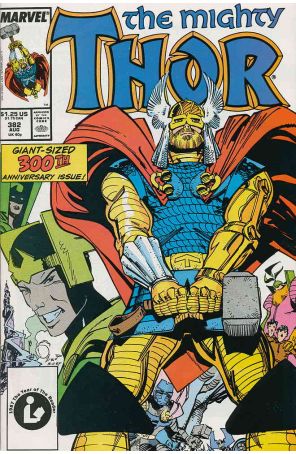 Thor 382 published by Marvel with cover art by Walt Simonson