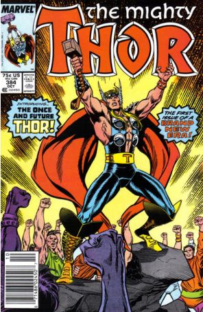 Thor 384 (Newsstand) published by Marvel with cover art by Ron Frenz