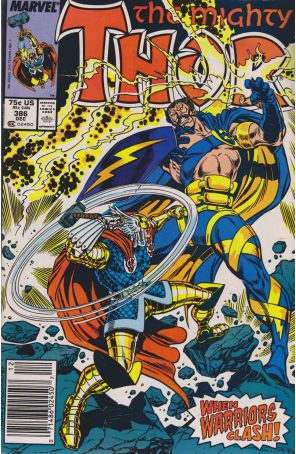 Thor 386 (Mark Jewelers) published by Marvel with cover art by Ron Frenz