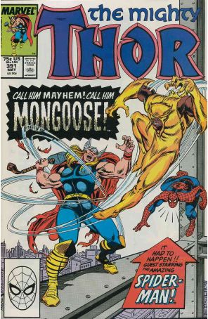 Thor 391 published by Marvel with cover art by Ron Frenz