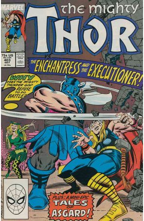 Thor 403 published by Marvel with cover art by Ron Frenz