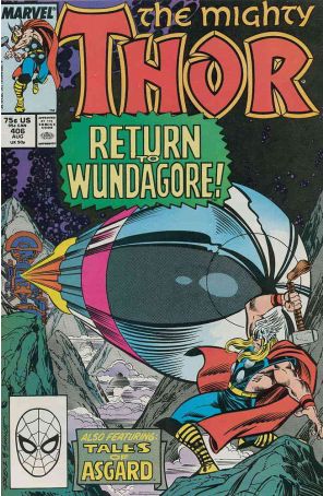 Thor 406 published by Marvel with cover art by Ron Frenz