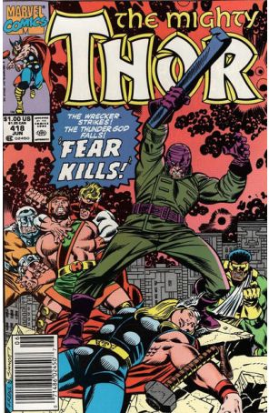Thor 418 (Newsstand) published by Marvel with cover art by Ron Frenz