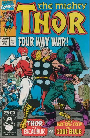 Thor 428 published by Marvel with cover art by Ron Frenz