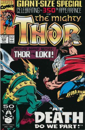 Thor 432 published by Marvel with cover art by Ron Frenz