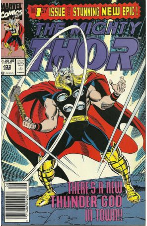 Thor 433 (Newsstand) published by Marvel with cover art by Ron Frenz