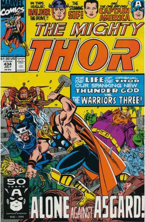 Thor 434 published by Marvel with cover art by Ron Frenz