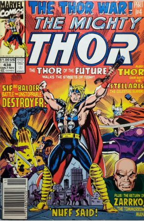 Thor 438 (Newsstand) published by Marvel with cover art by Ron Frenz
