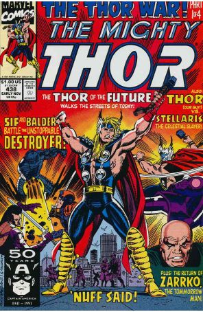 Thor 438 published by Marvel with cover art by Ron Frenz