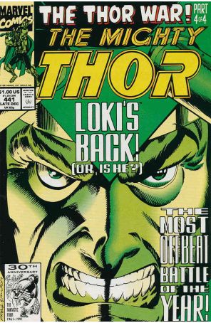 Thor 441 published by Marvel with cover art by Ron Frenz