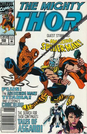 Thor 448 (Newsstand) published by Marvel with cover art by Ron Frenz