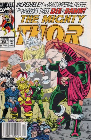 Thor 454 (Newsstand) published by Marvel with cover art by Ron Frenz